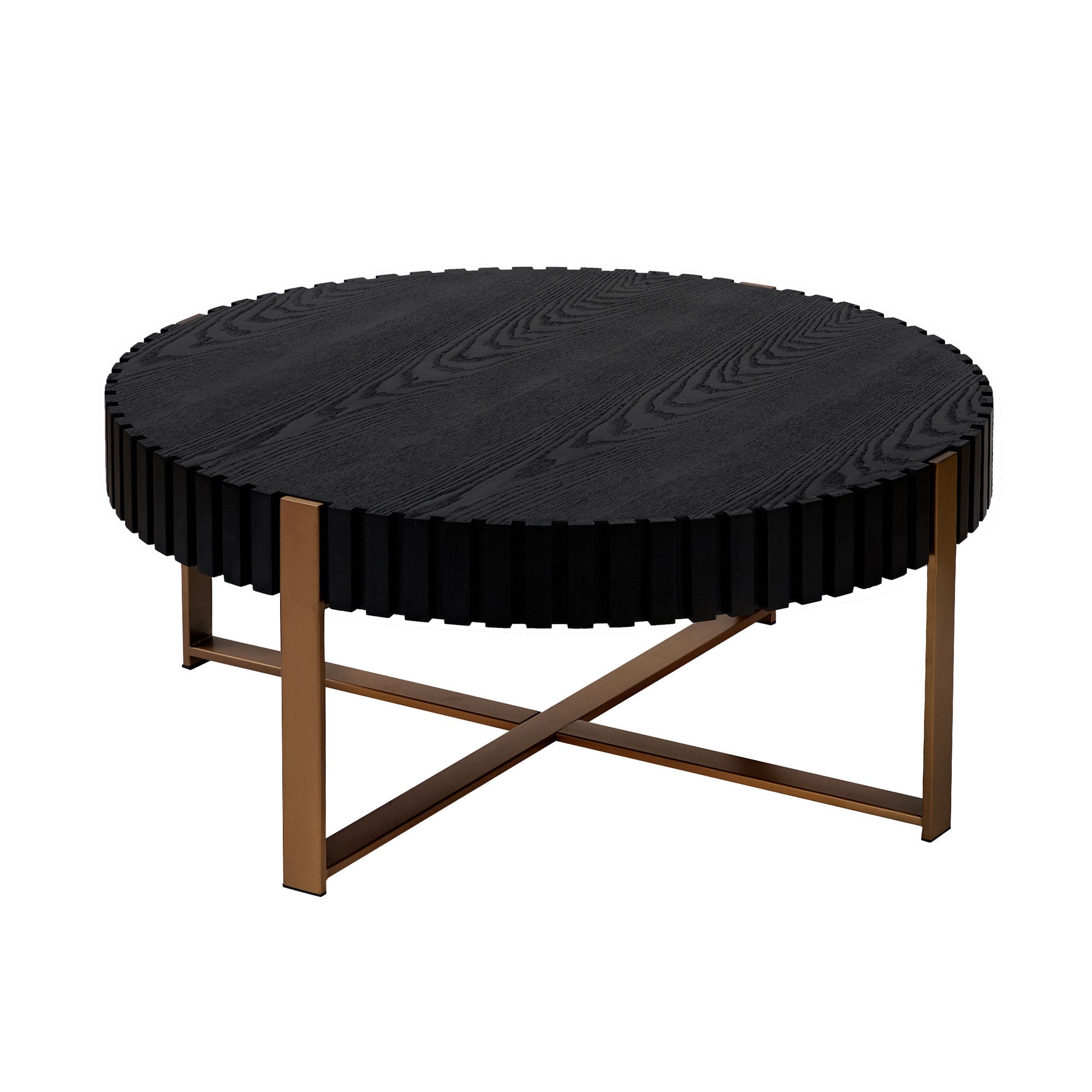 Modern Handcraft Drum Round Coffee Table