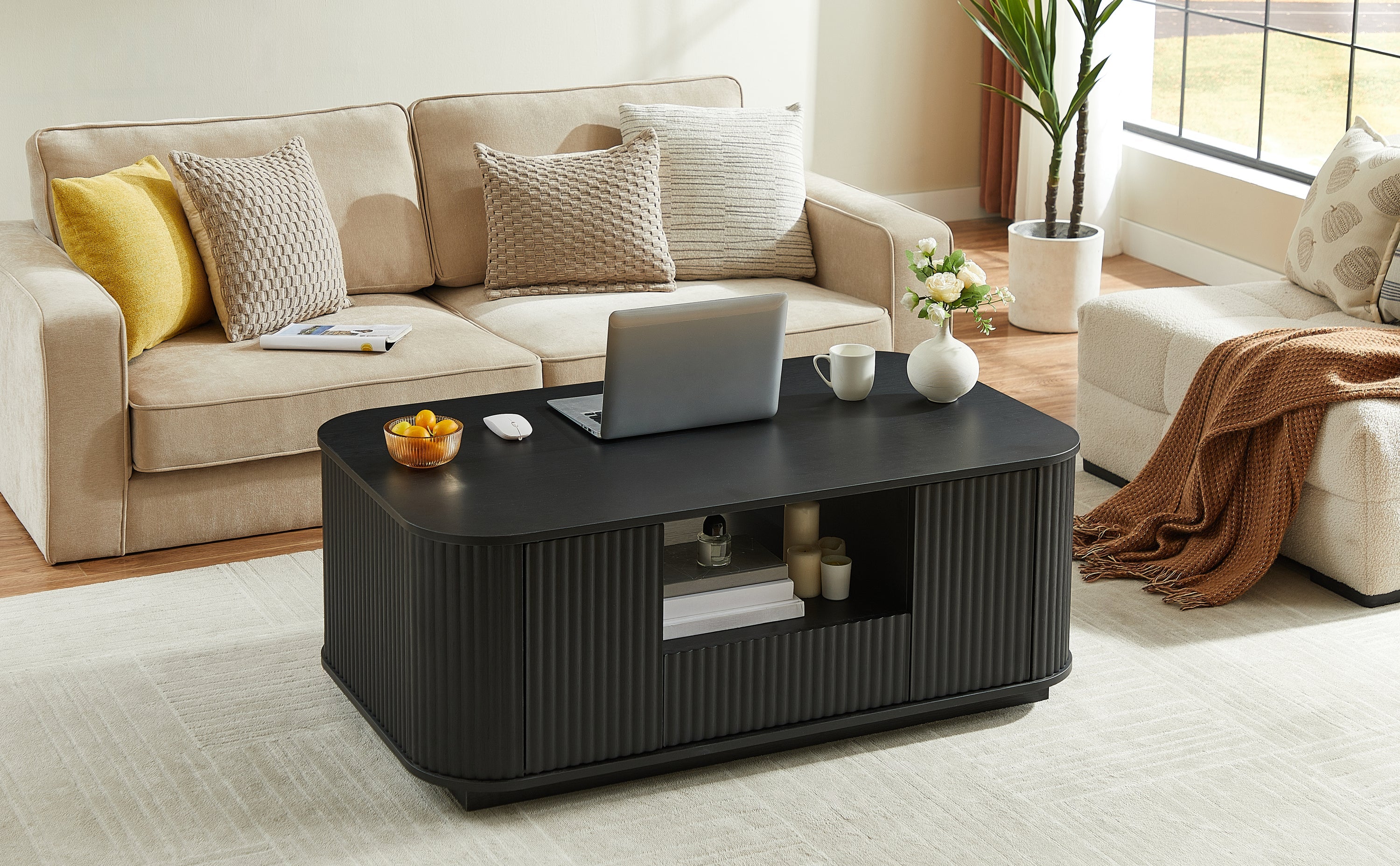 46.5' Modern Luxury Oval Coffee Table