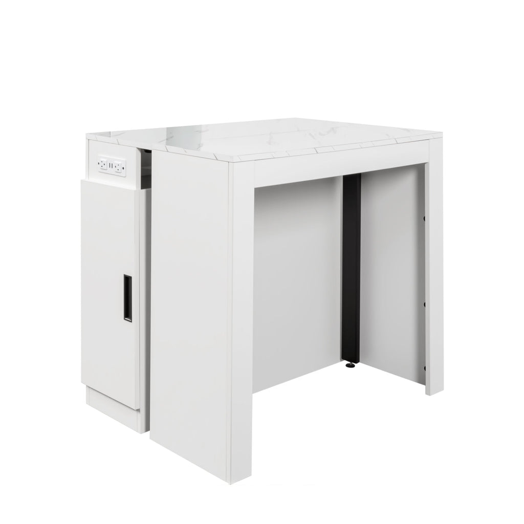 Modern Multifunctional Extendable Dining Table with Outlet