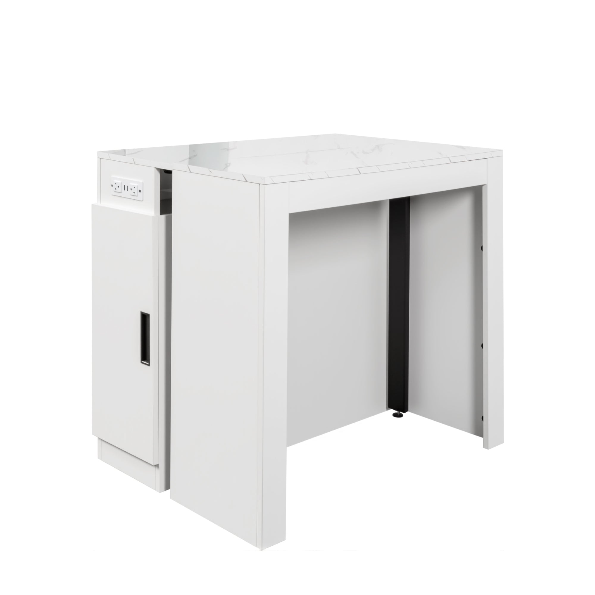 Modern Multifunctional Extendable Dining Table with Outlet