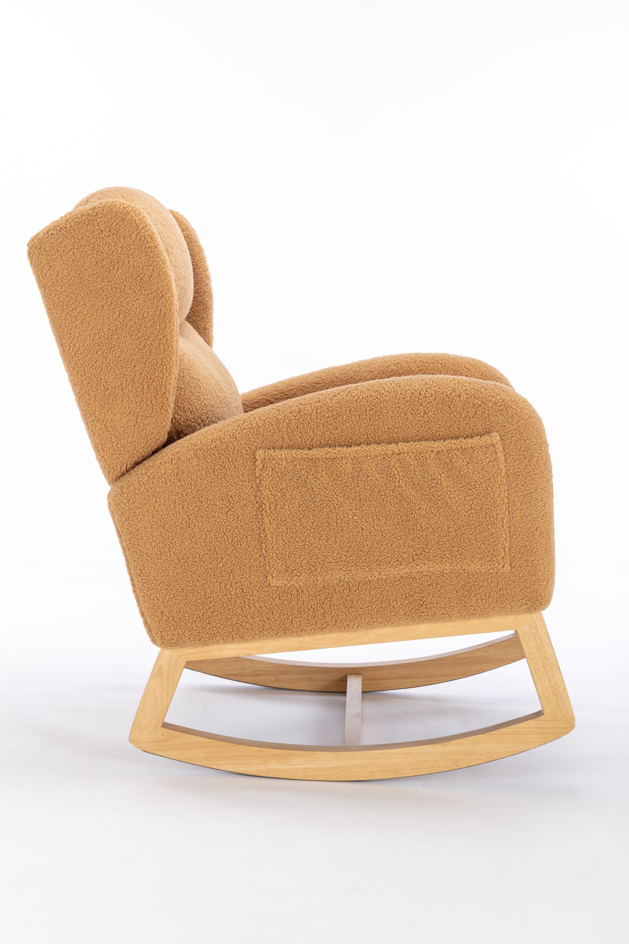 Teddy Fabric Rocking Chair with Packet Wood Legs