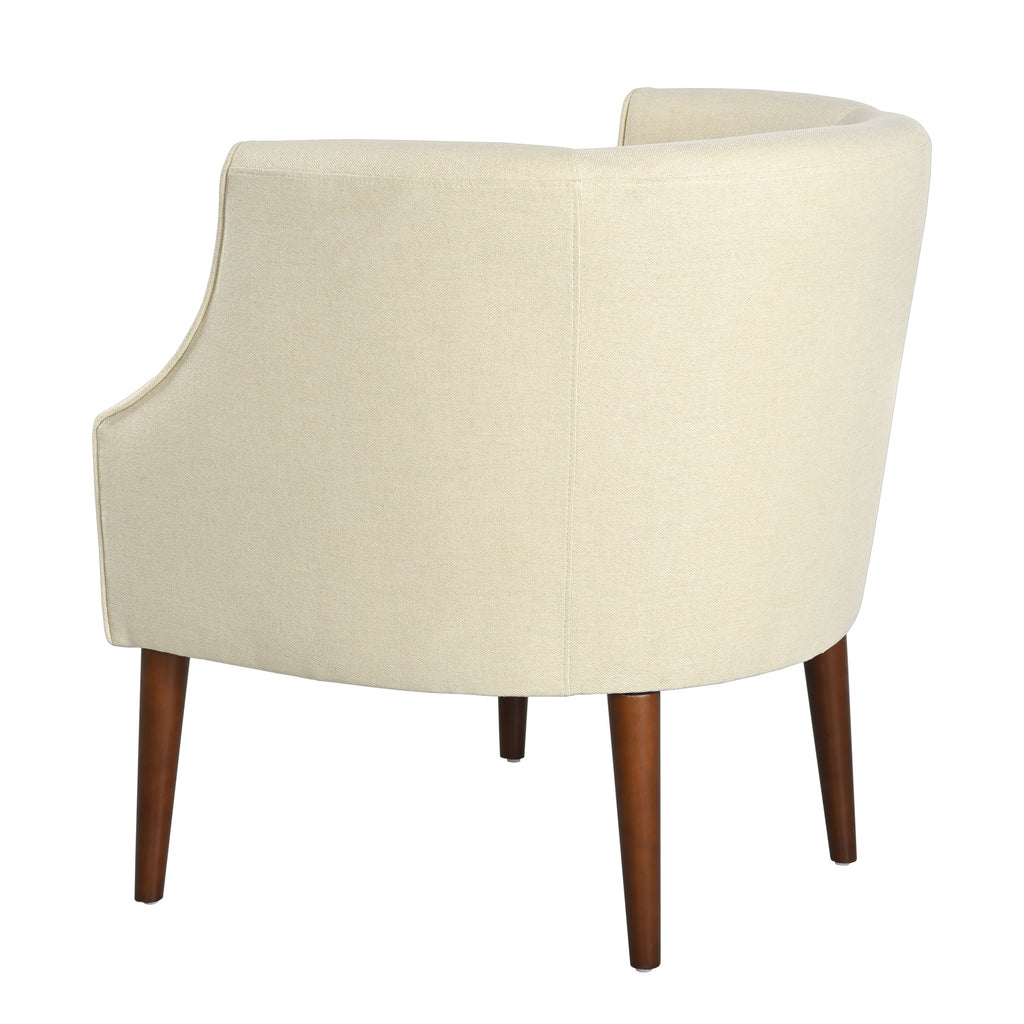 Modern Club Chair with Button-Tufted Back and Tonal Piping
