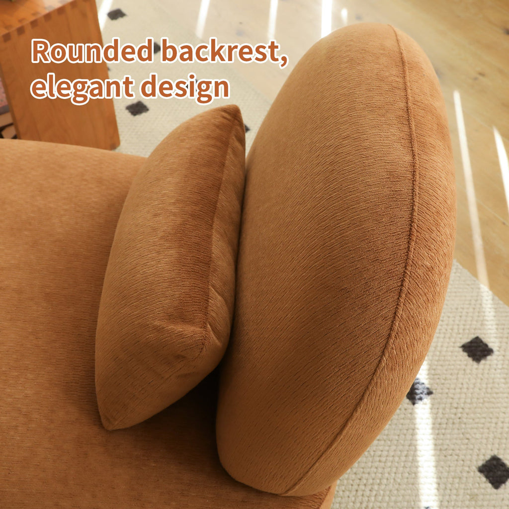 Velvet Accent Chair with Solid Wood Legs