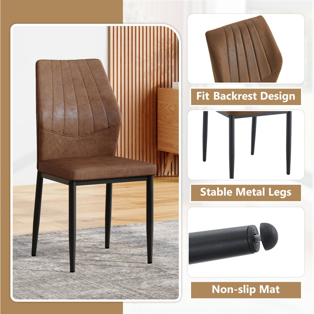 Brown Black Dining Chairs with Shell (Set of 4)