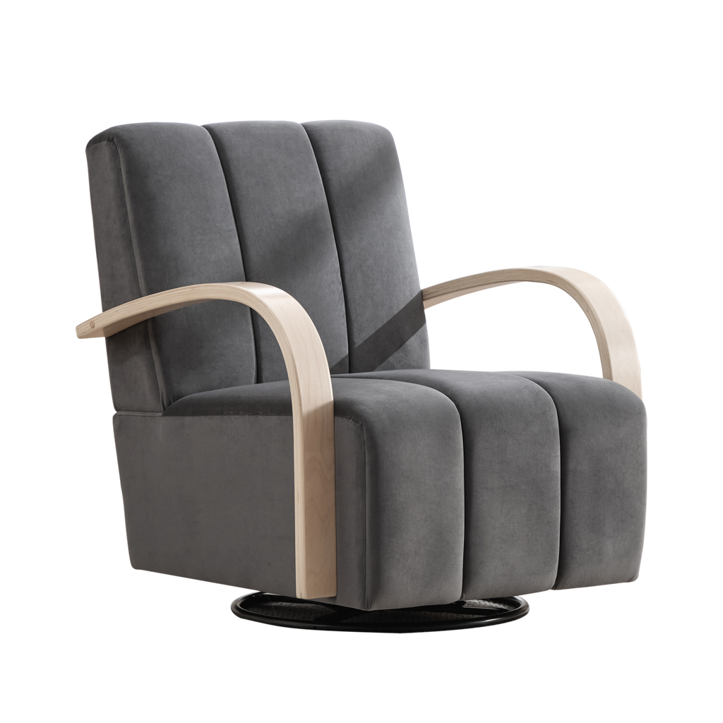 Modern Upholstered 360° Swivel Accent Chair
