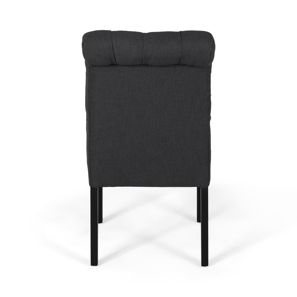 Tuft Dining Rolltop Chairs with Button Tufted Backrest (Set of 2)