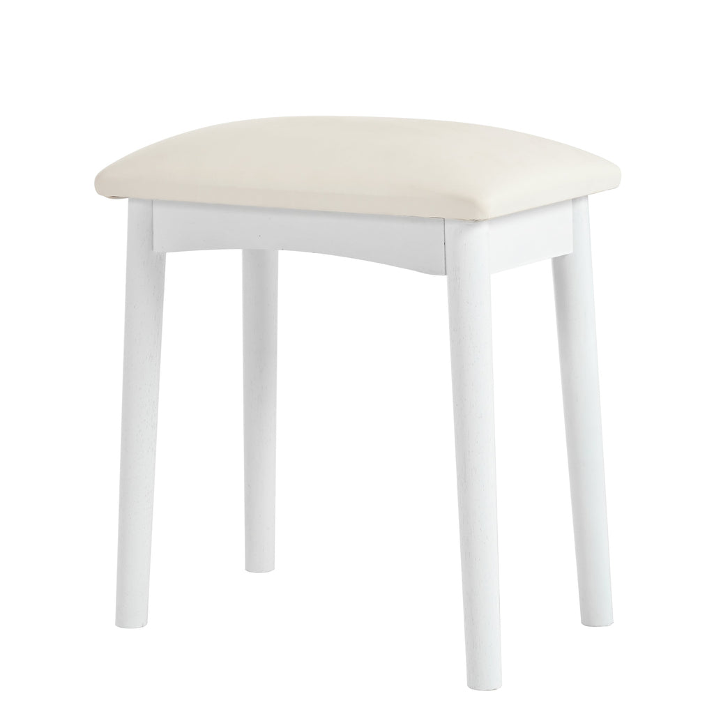 Modern Corner Vanity Set with Mirror and Stool