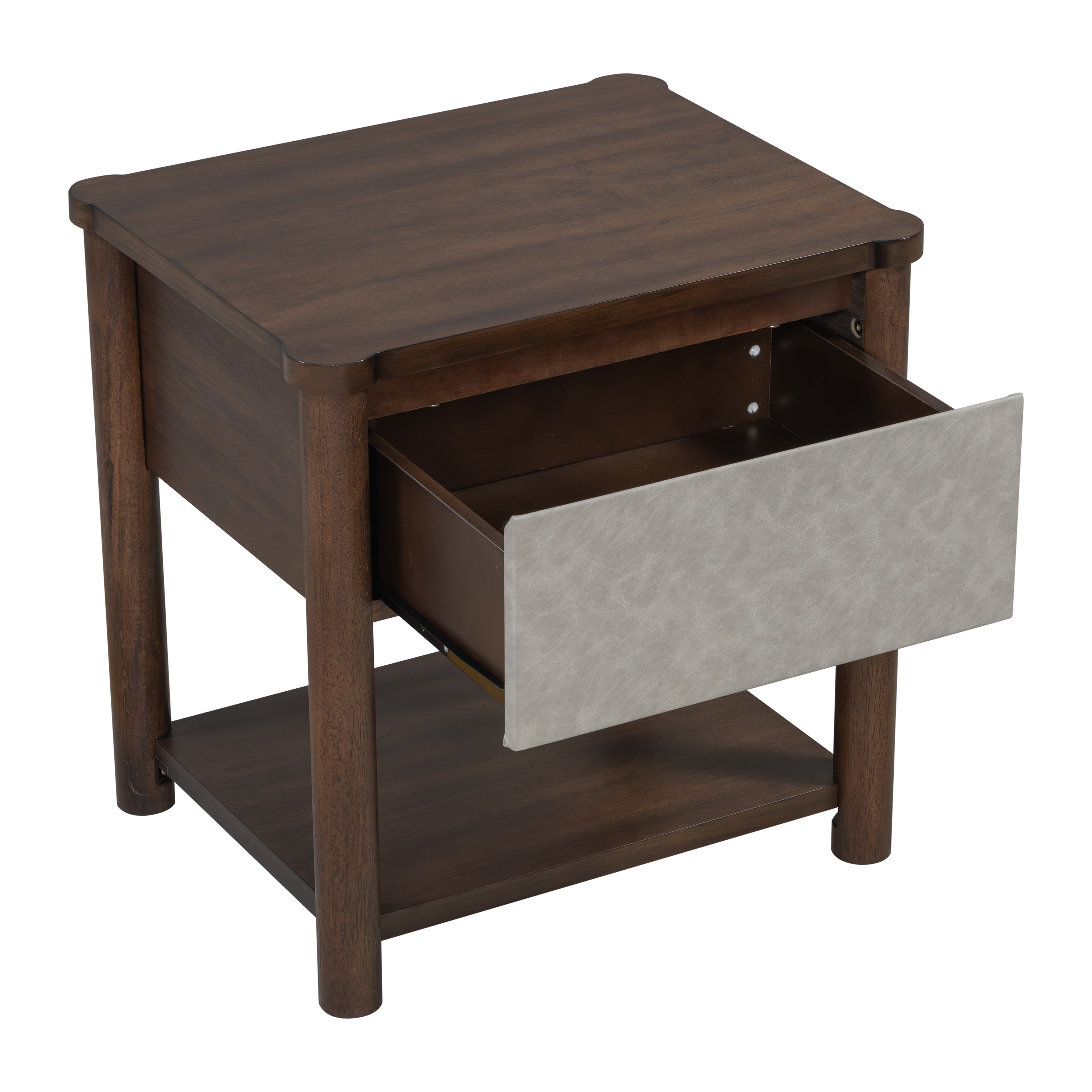Modern Wood Nightstands with Drawer (Set of 2)