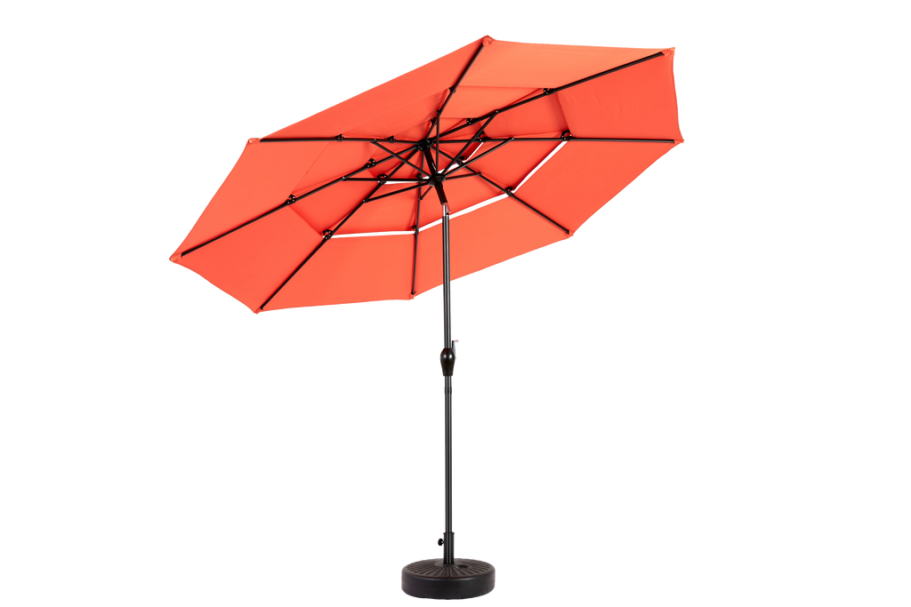 10ft 3-Tier Aluminium Patio Umbrella with Auto-Tilt (No Base)