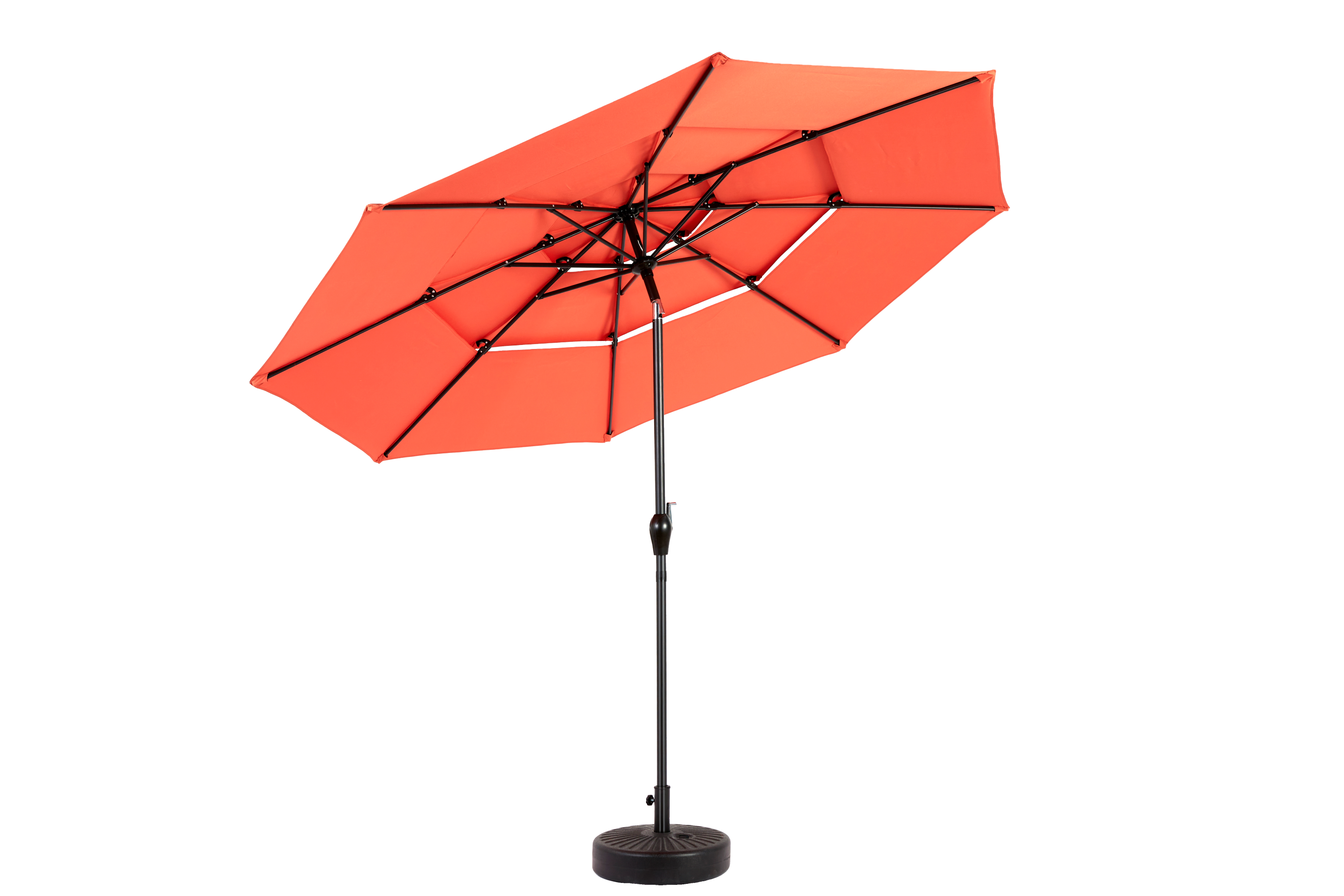 10ft 3-Tier Aluminium Patio Umbrella with Auto-Tilt (No Base)