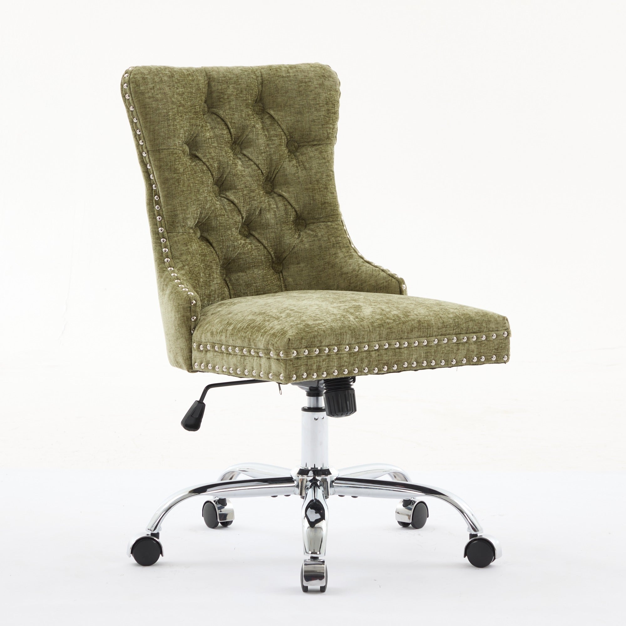 Modern Chenille Upholstered Tufted Button Home Office Chair