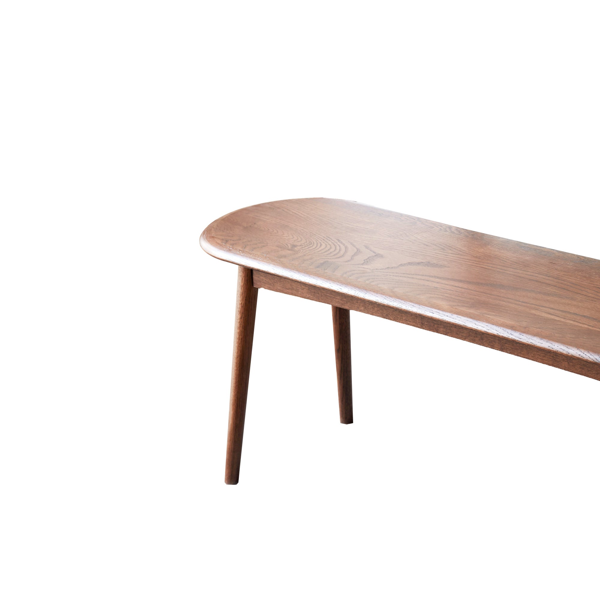 Natural Oak Wood Dining Bench Table Bench with Half-Round Design