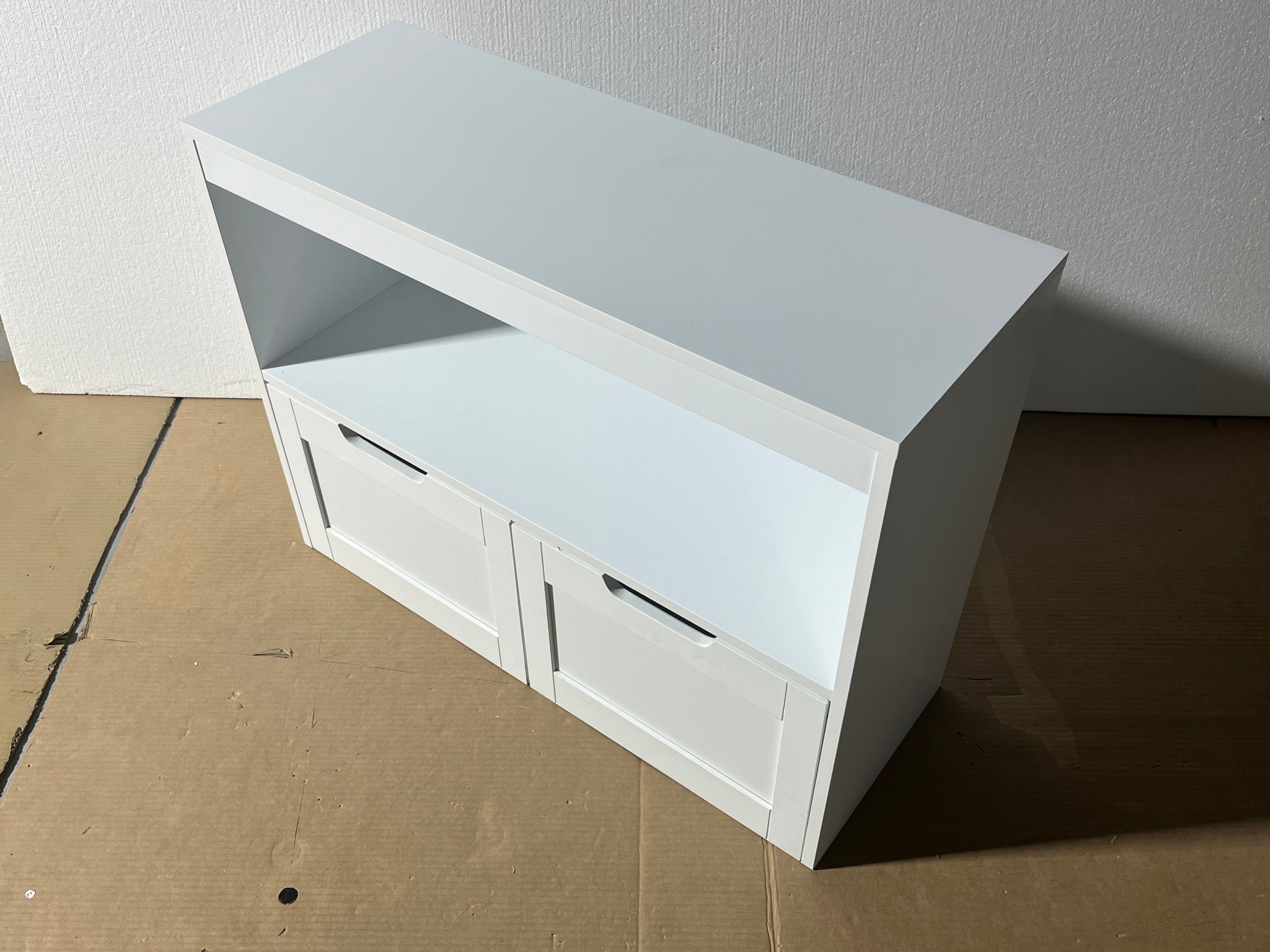 Toy Storage Cabinet  with Large Drawers and Open Shelves