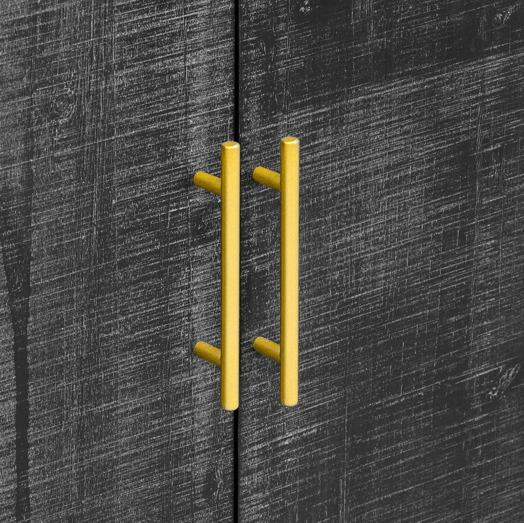 Minimalist Curved Sideboard with Gold Handles and Adjustable Dividers