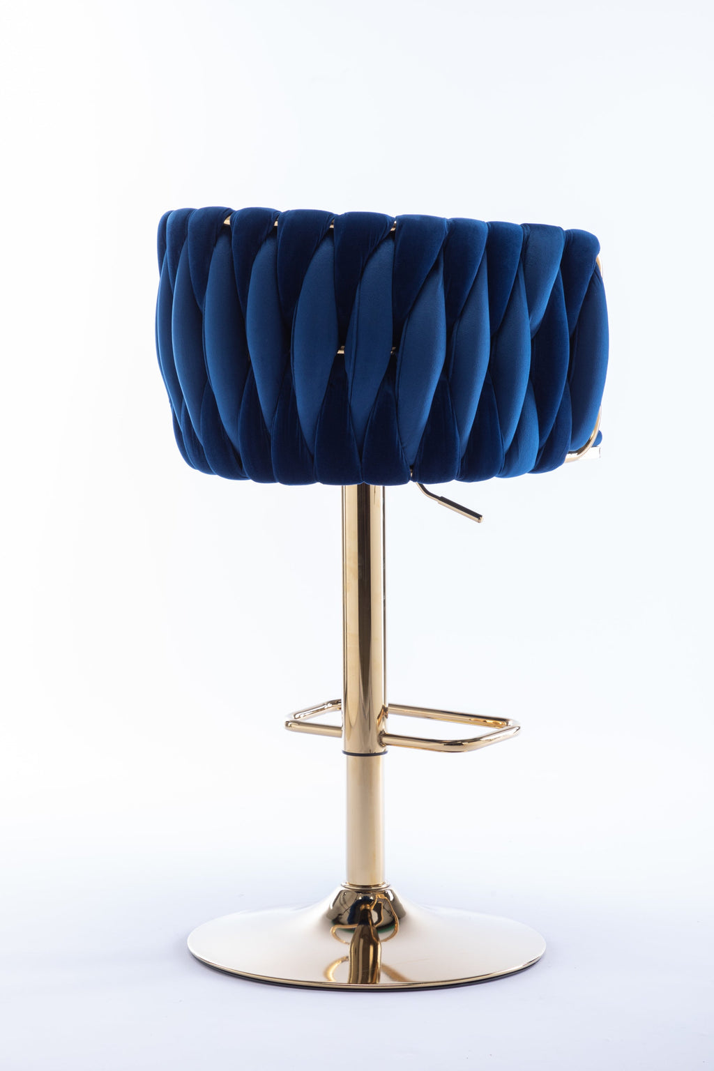 Swivel Height Adjustable Mechanical Lifting Velvet Bar Stools (Set of 2)