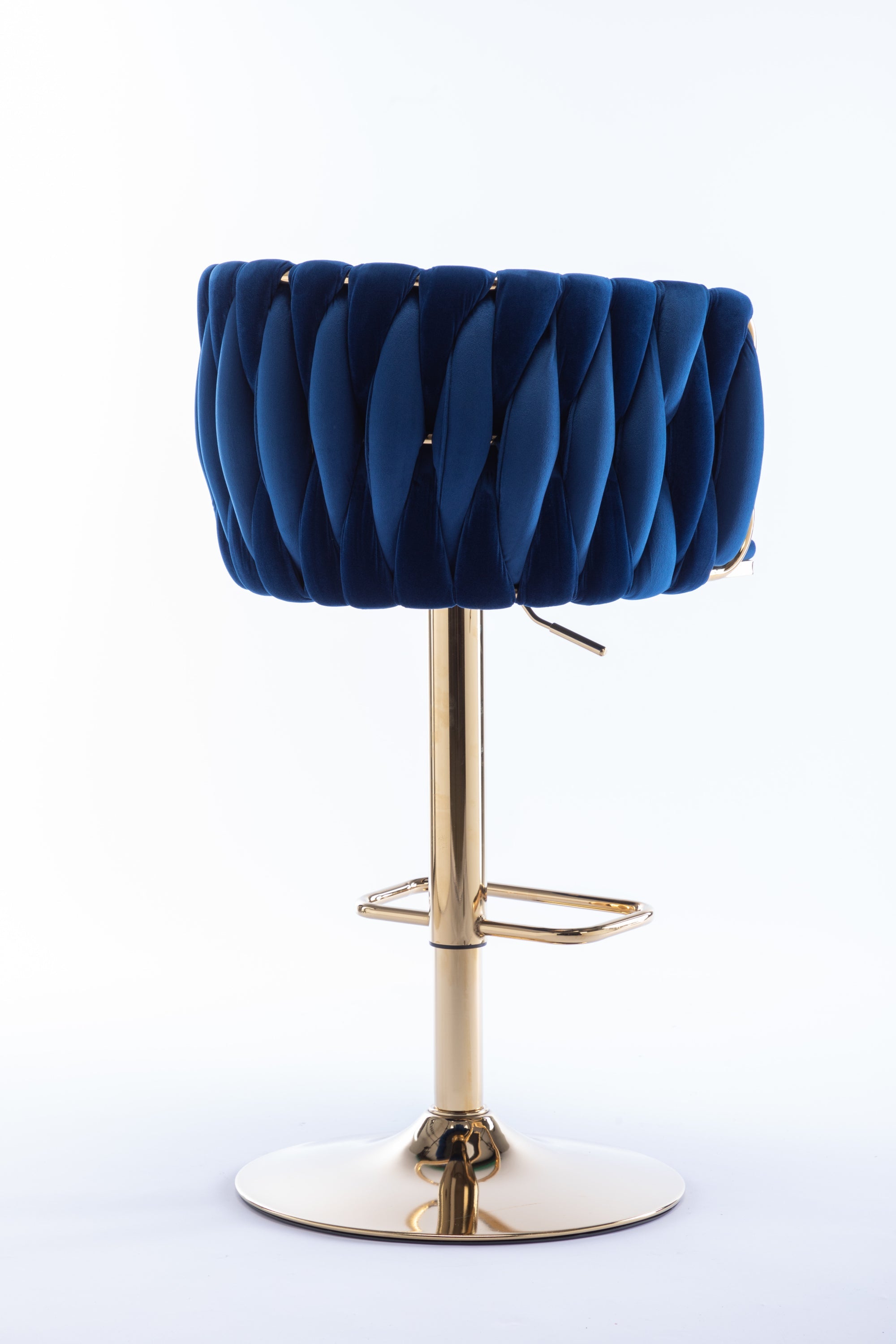 Swivel Height Adjustable Mechanical Lifting Velvet Bar Stools (Set of 2)