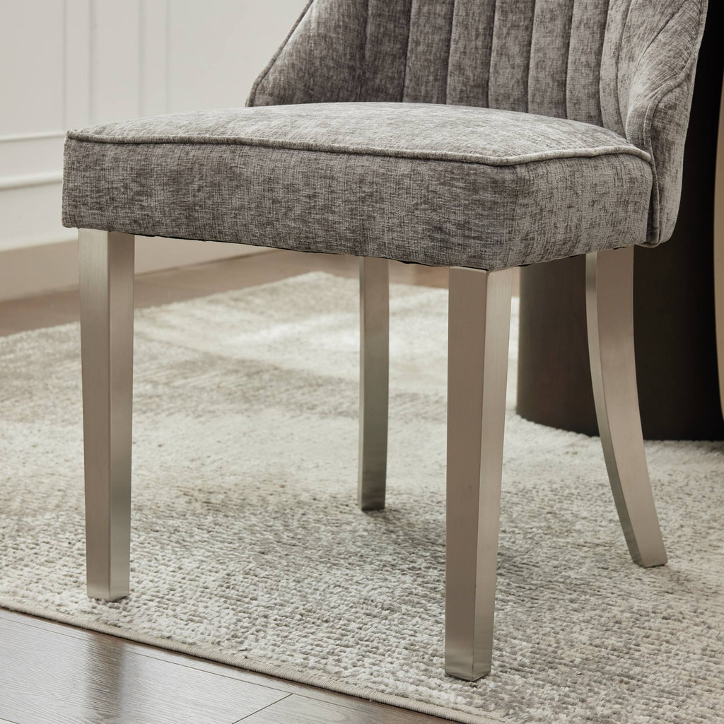 Rayon Cloth Flocking Chenille Dining Chairs (Set of 2 )