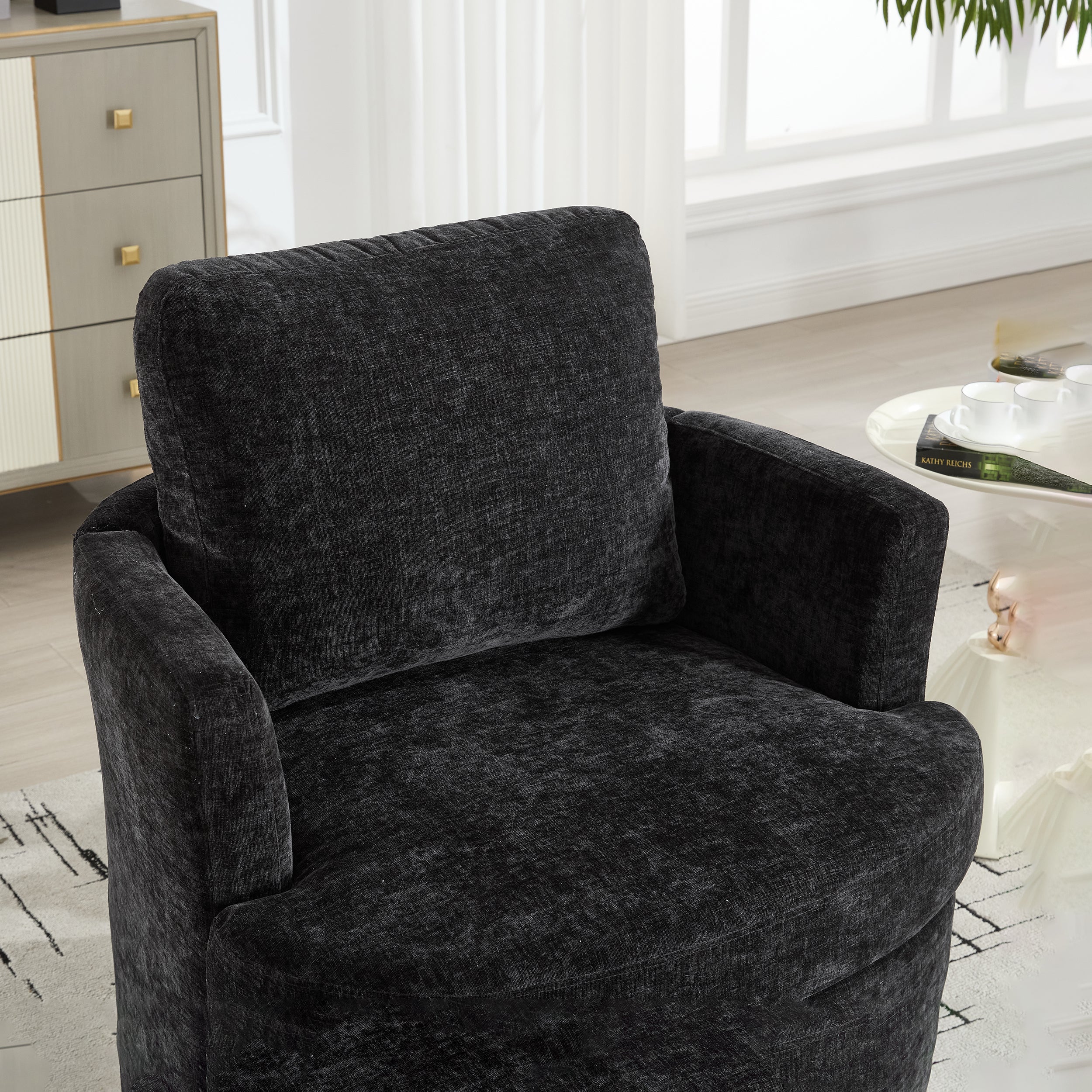 Swivel Chenille Fabric Sofa Chair