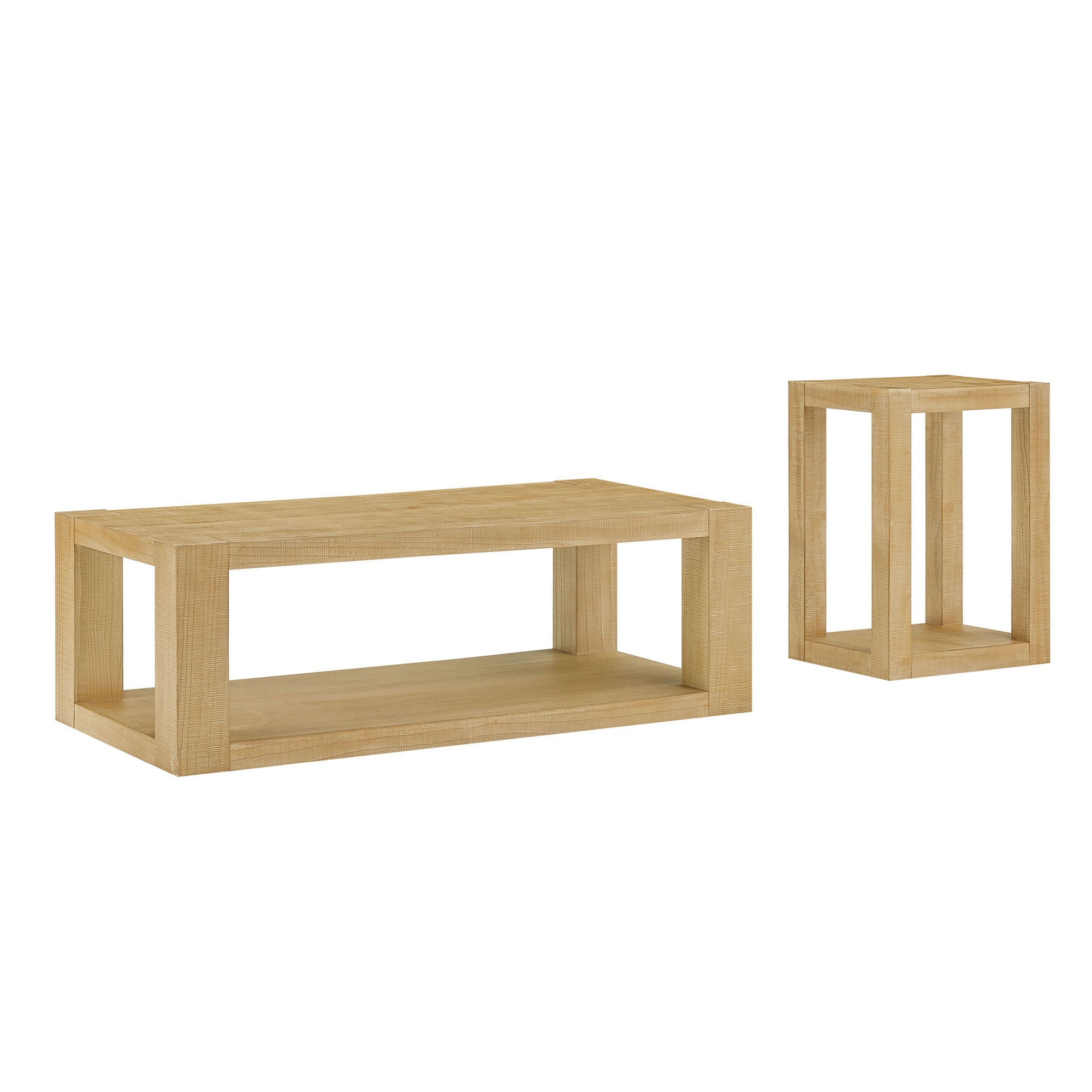 Modern 2 Tier Rectangle Coffee Table Set