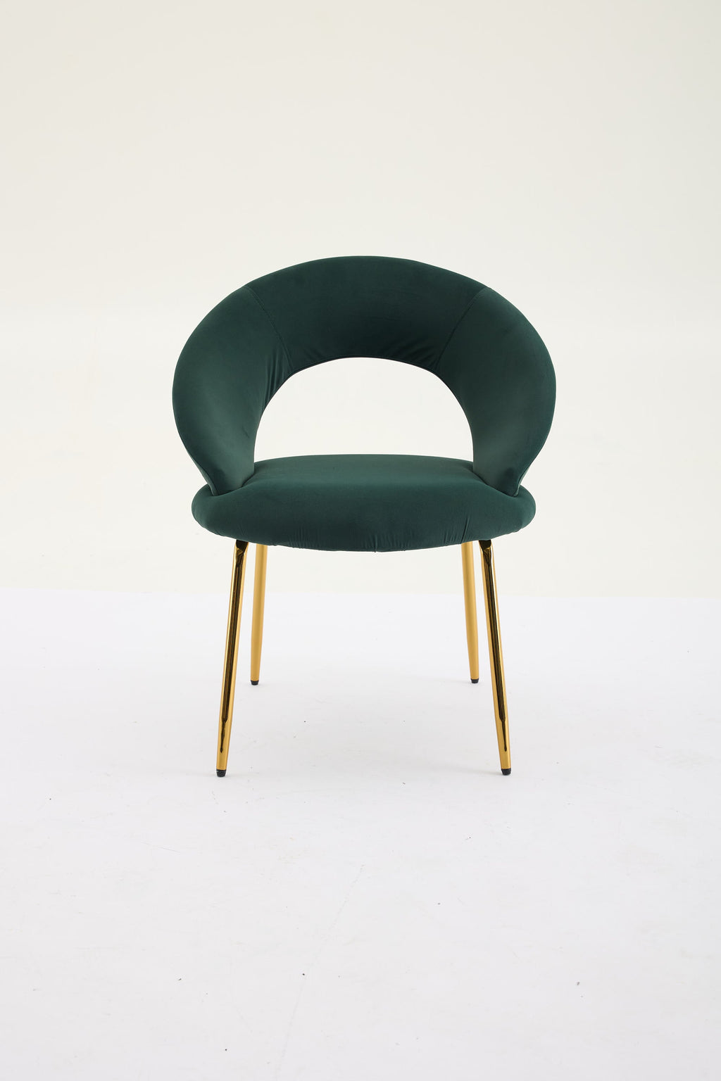 Velvet/Teddy Fabric Dining Chairs with Curved Backrest