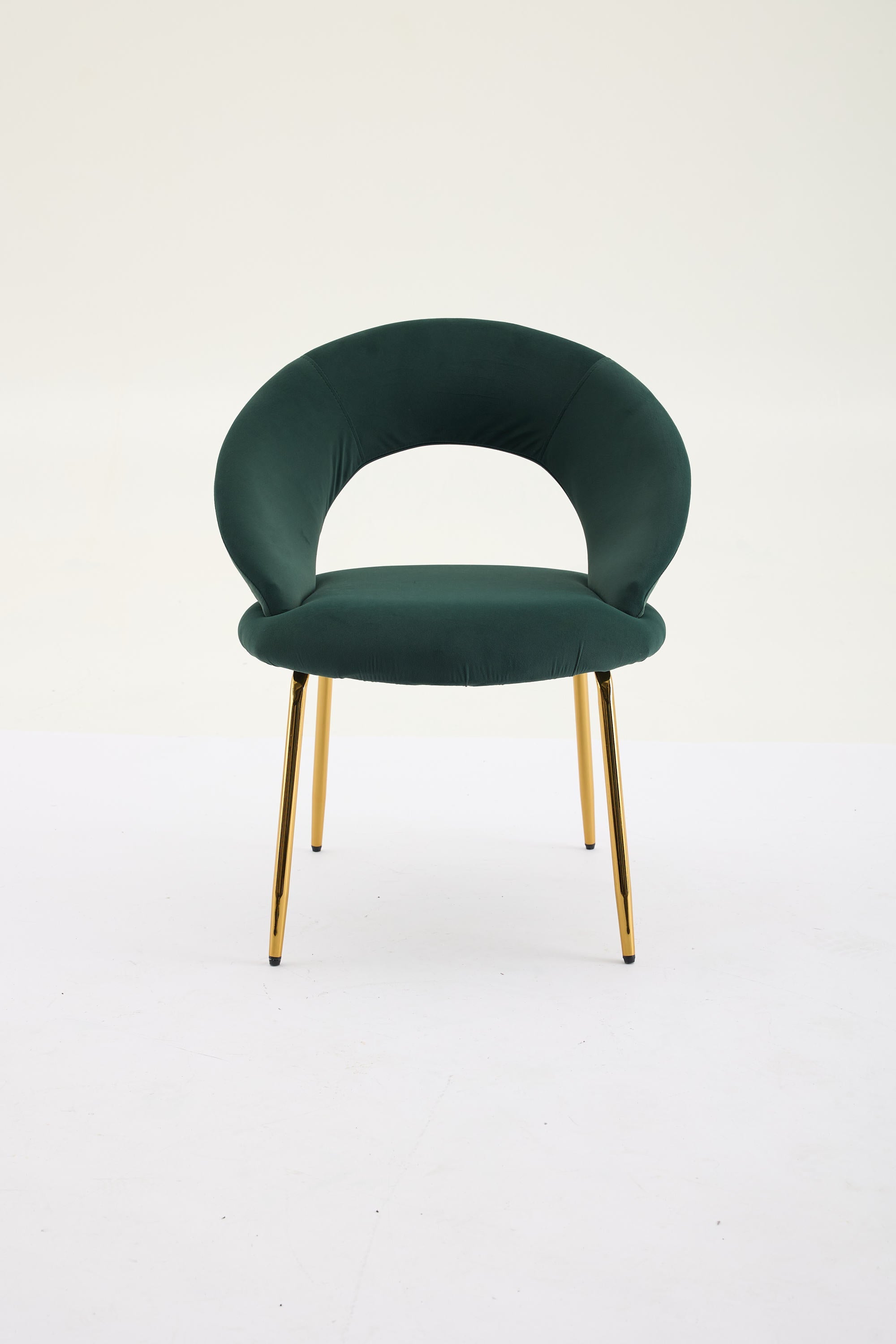 Velvet/Teddy Fabric Dining Chairs with Curved Backrest