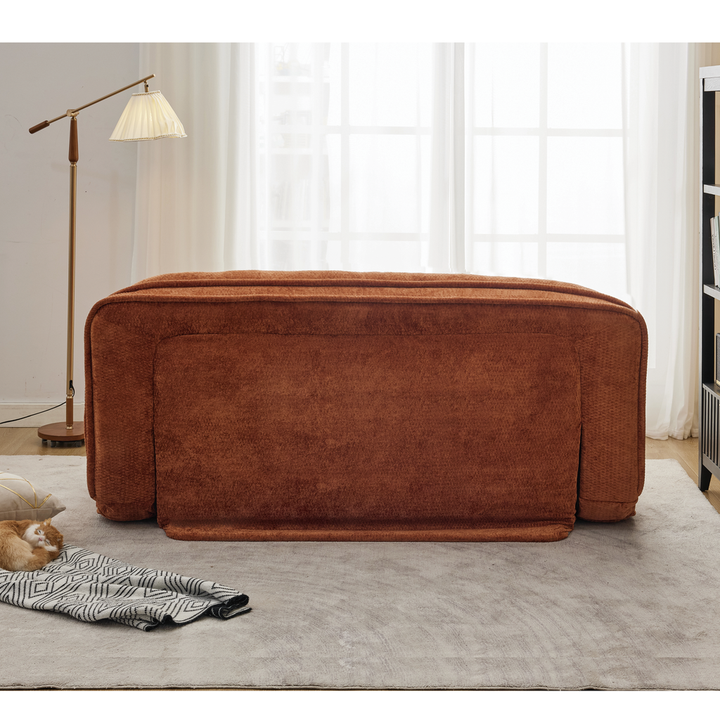 2-in-1 Extra Large Chenille Floor Couch Loveseat for Humans & Dogs
