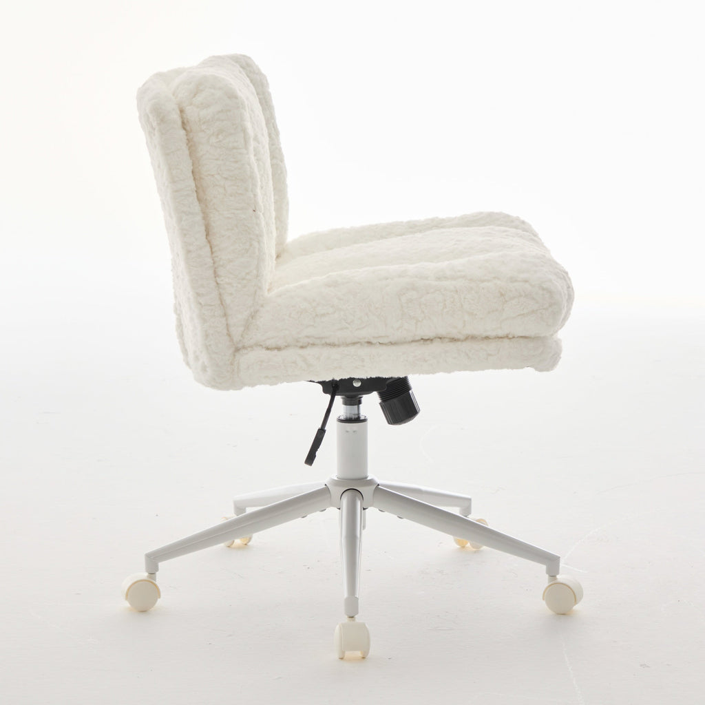 W26.4 inch Wider Artificial Rabbit Hair Home Office Chair