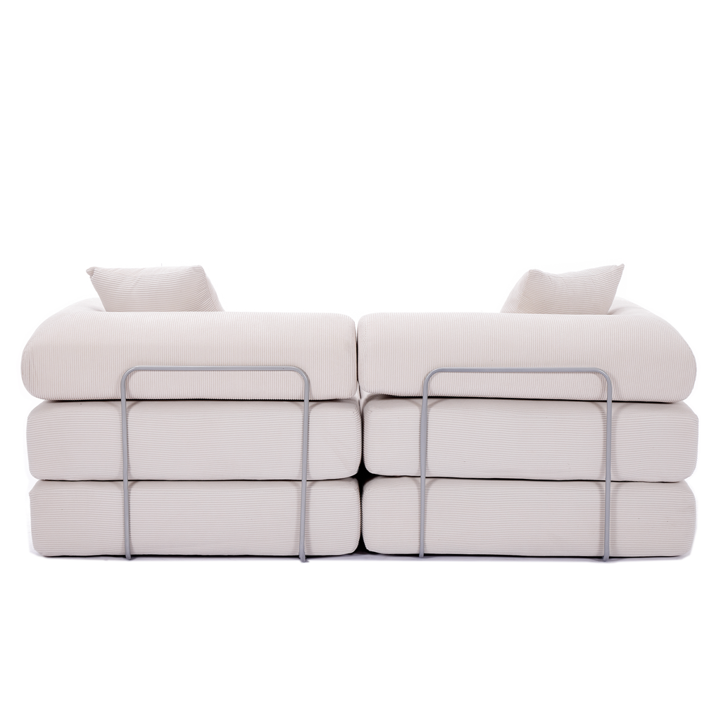 2 Seat Convertible Couch Folding Mattress Couch Sofa Bed