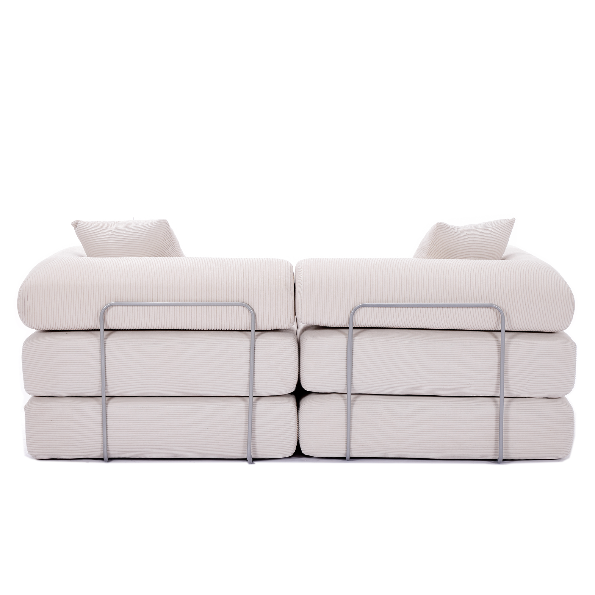2 Seat Convertible Couch Folding Mattress Couch Sofa Bed