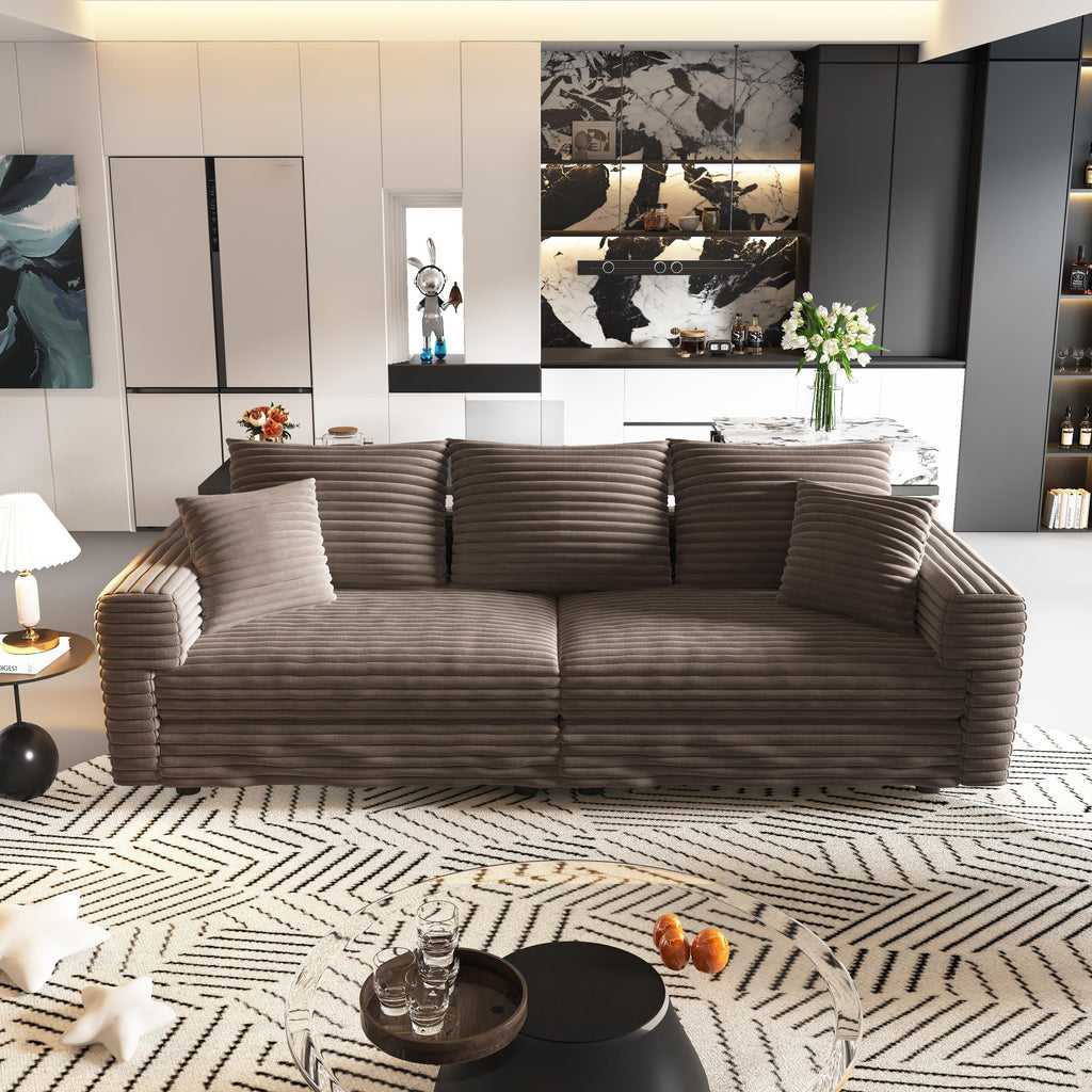 82.7' Modern Comfy Cloud Couch Sofa with Soft Pillows + Ottomans Option