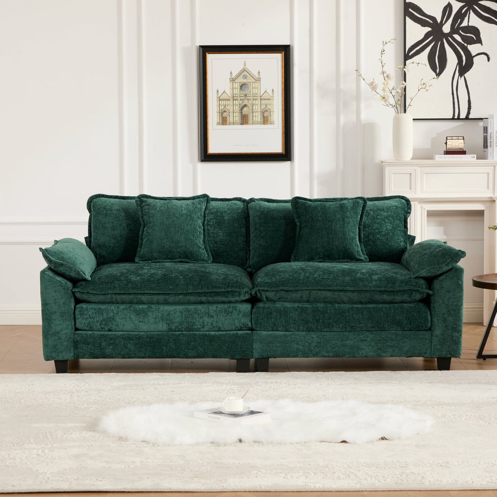 Modern Comfy Upholstered Seat Cushion Sectional Couch (Ottoman is Not Included)