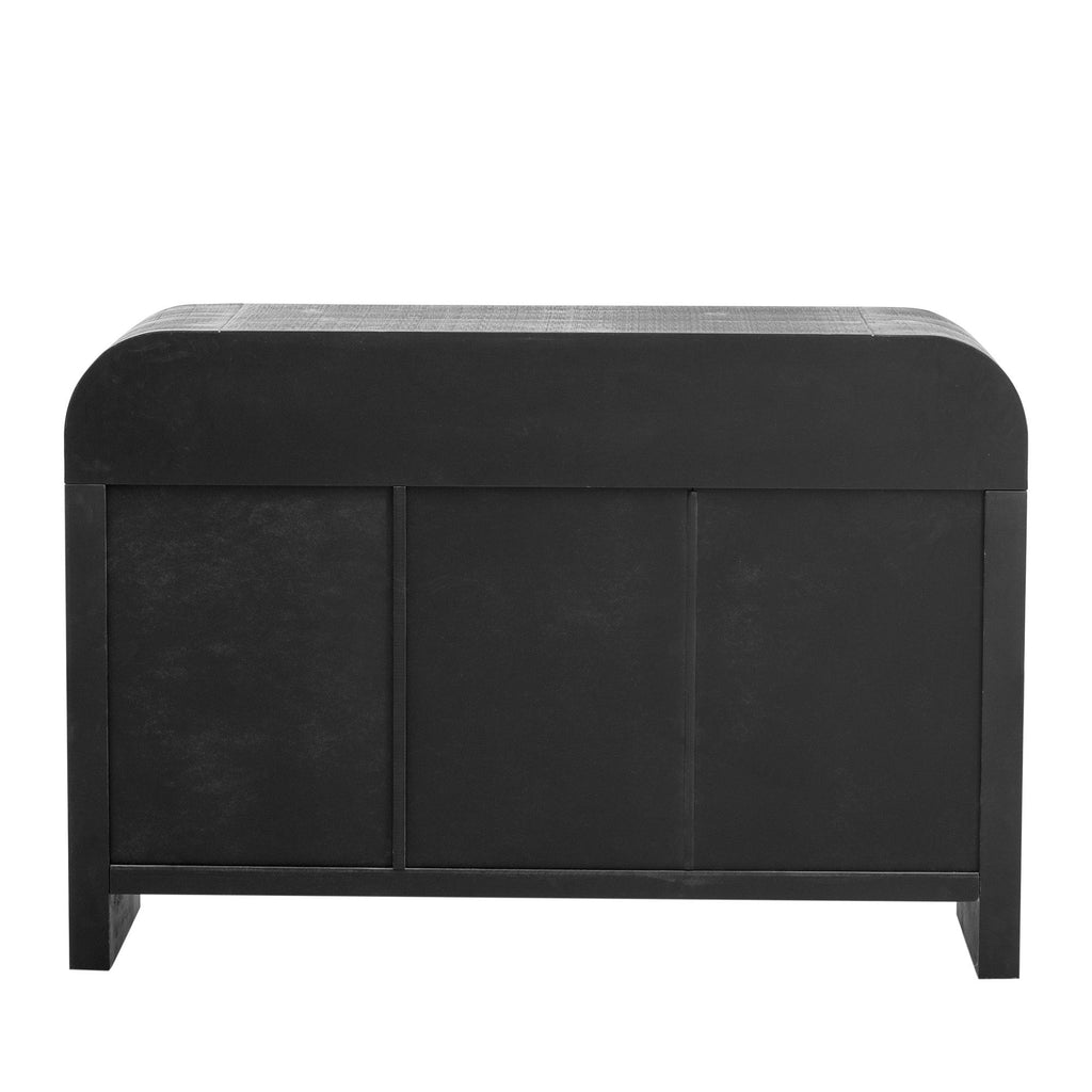 Minimalist Curved Sideboard with Gold Handles and Adjustable Dividers