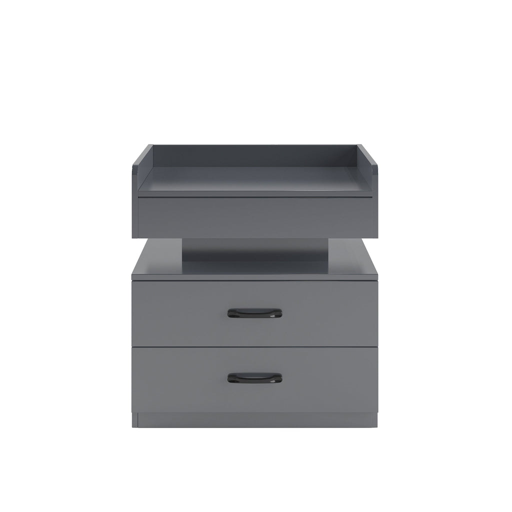 Nightstand with Remote-Controlled LED Strip Light