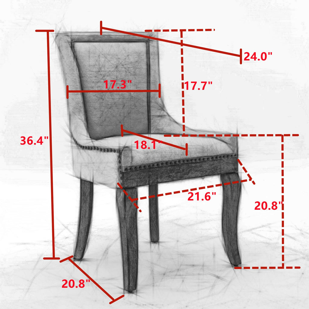 Ultra Side Thickened Fabric Dining Chair (Set of 2)