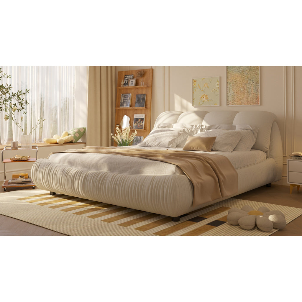 Queen Size Luxury Upholstered Platform Bed
