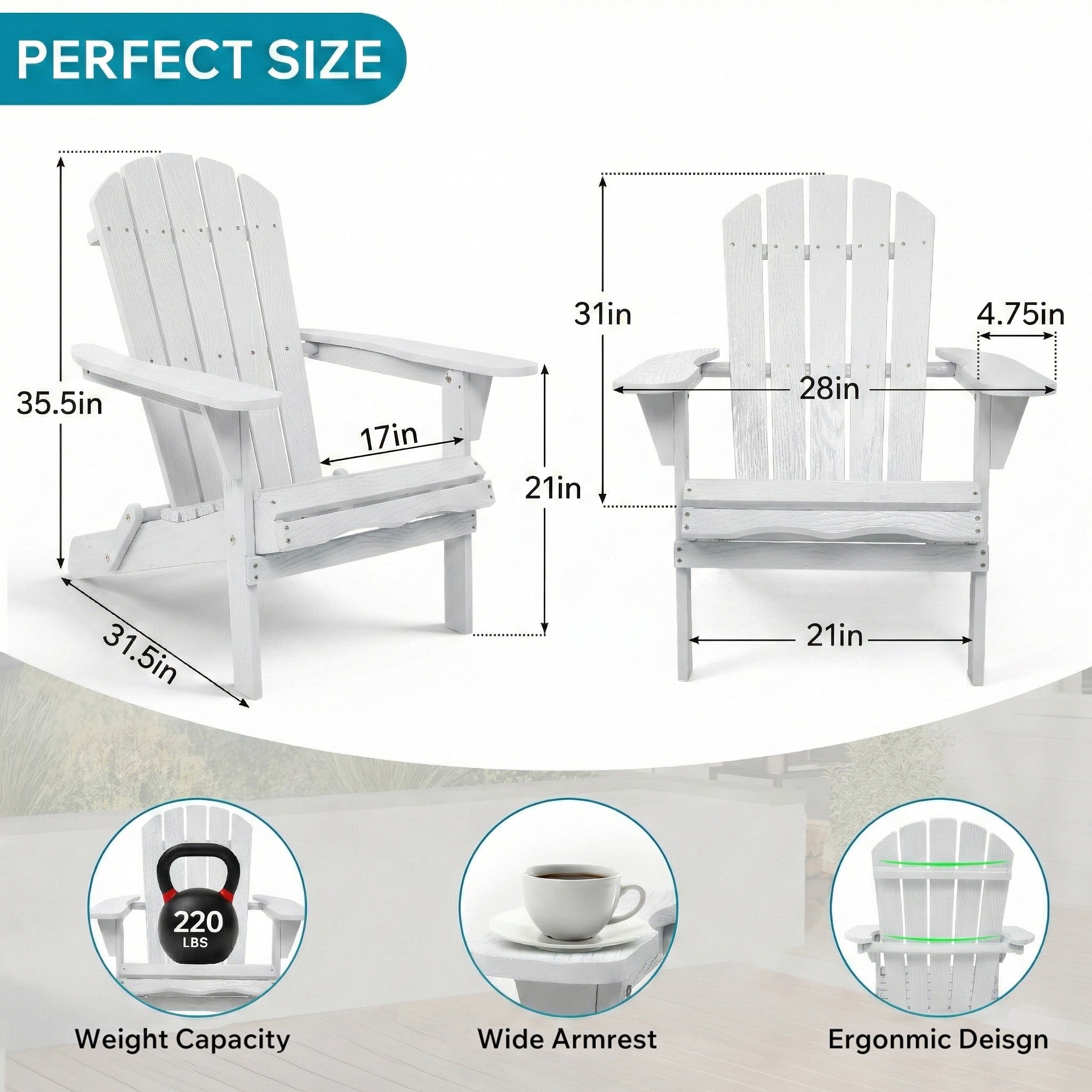 Solid Cedar Folding Adirondack Chair Black Patio 1 Pc Or 2 Pcs Option