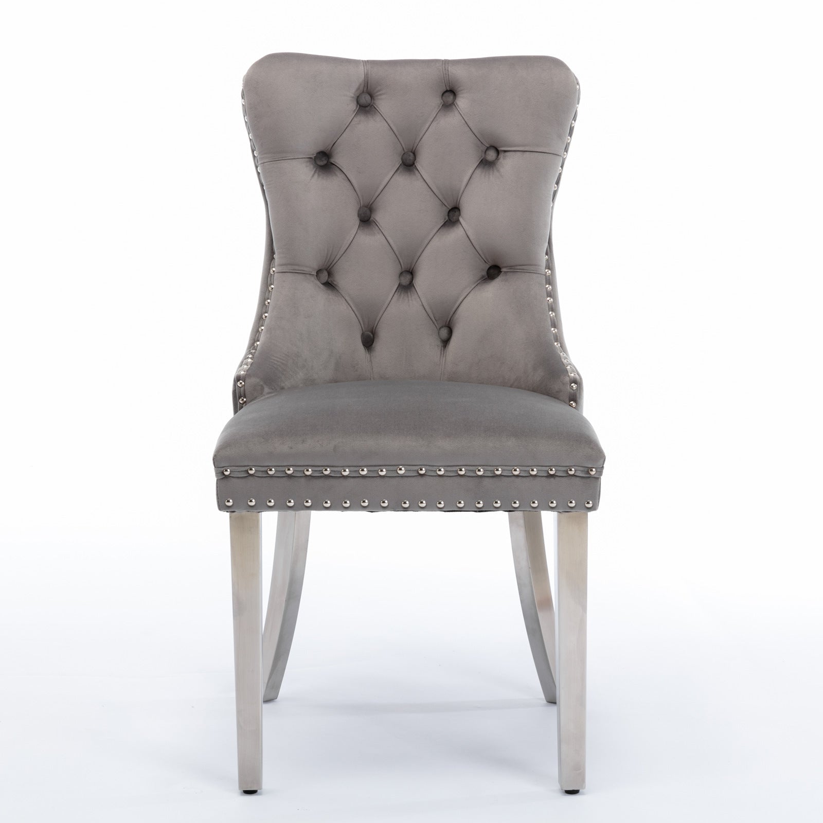 Modern High-end Tufted Solid Wood Velvet Dining Chairs (Set of 2)