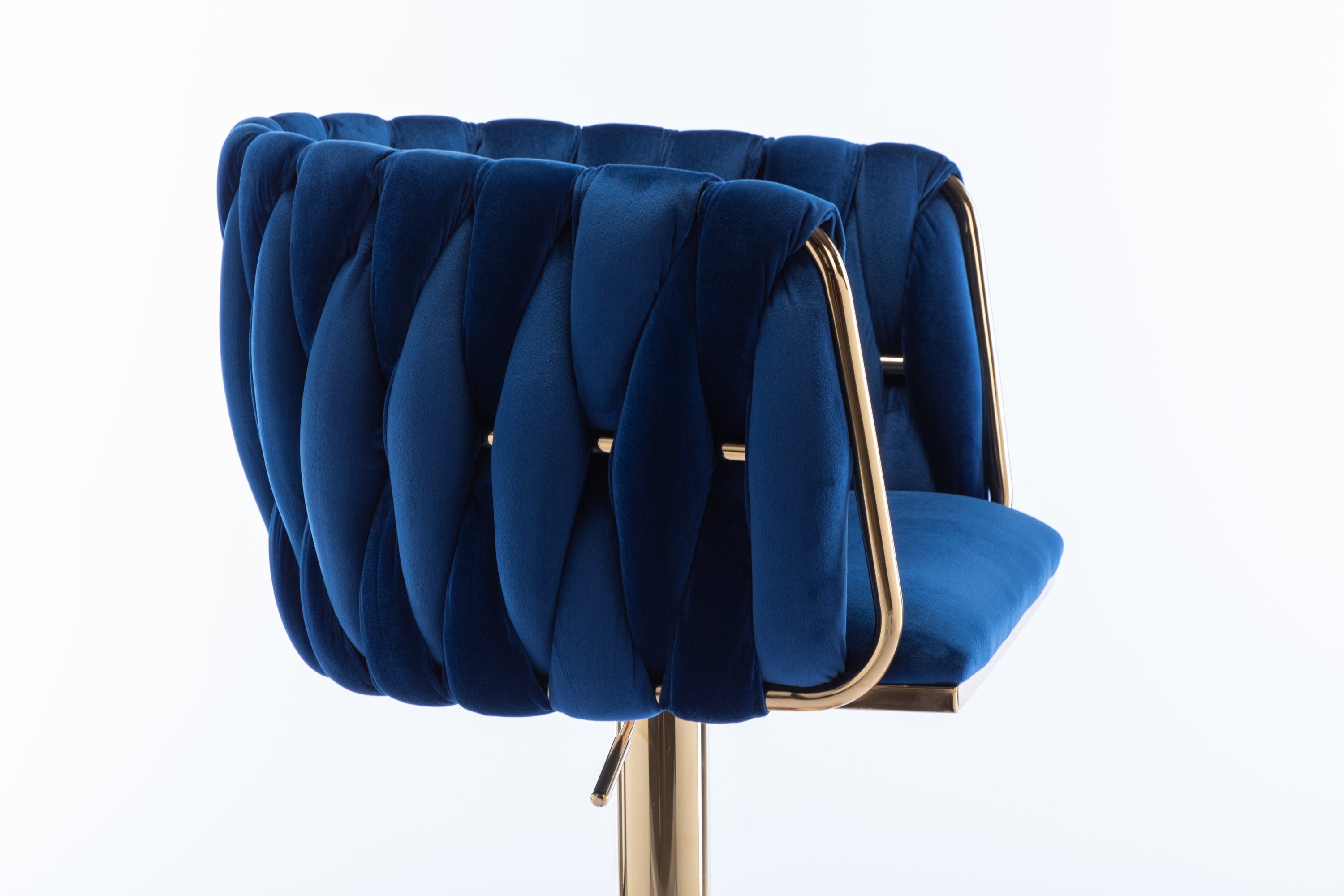 Swivel Height Adjustable Mechanical Lifting Velvet Bar Stools (Set of 2)