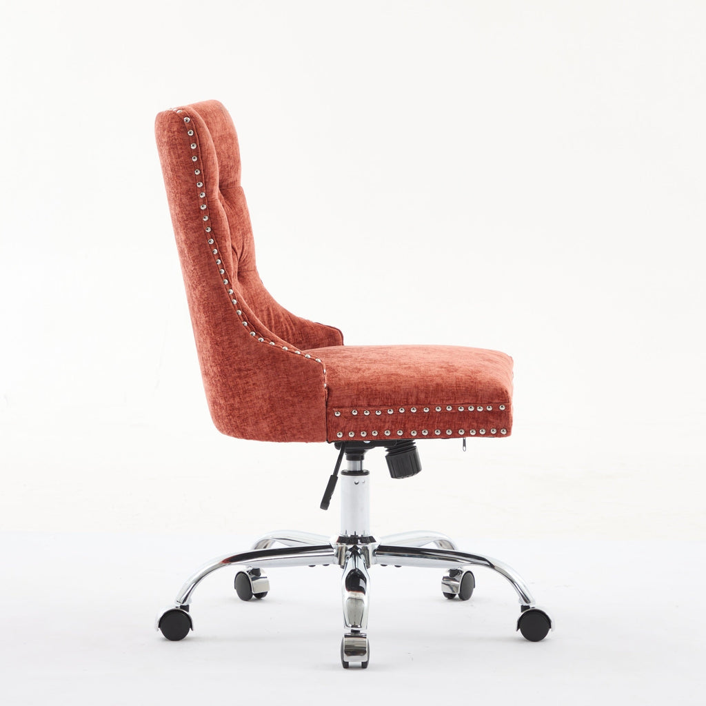 Modern Chenille Upholstered Tufted Button Home Office Chair