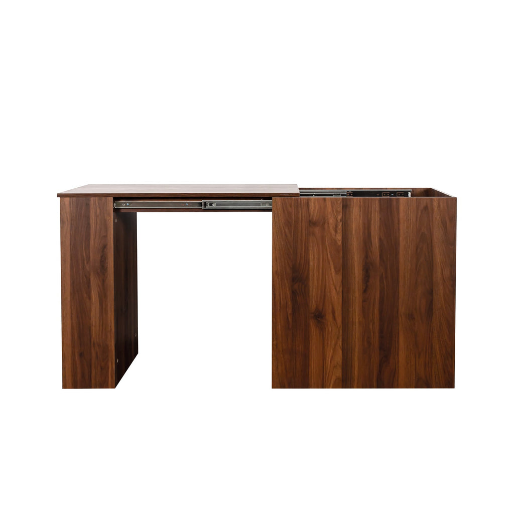 Modern Corner Home Office Desk with Extendable Table