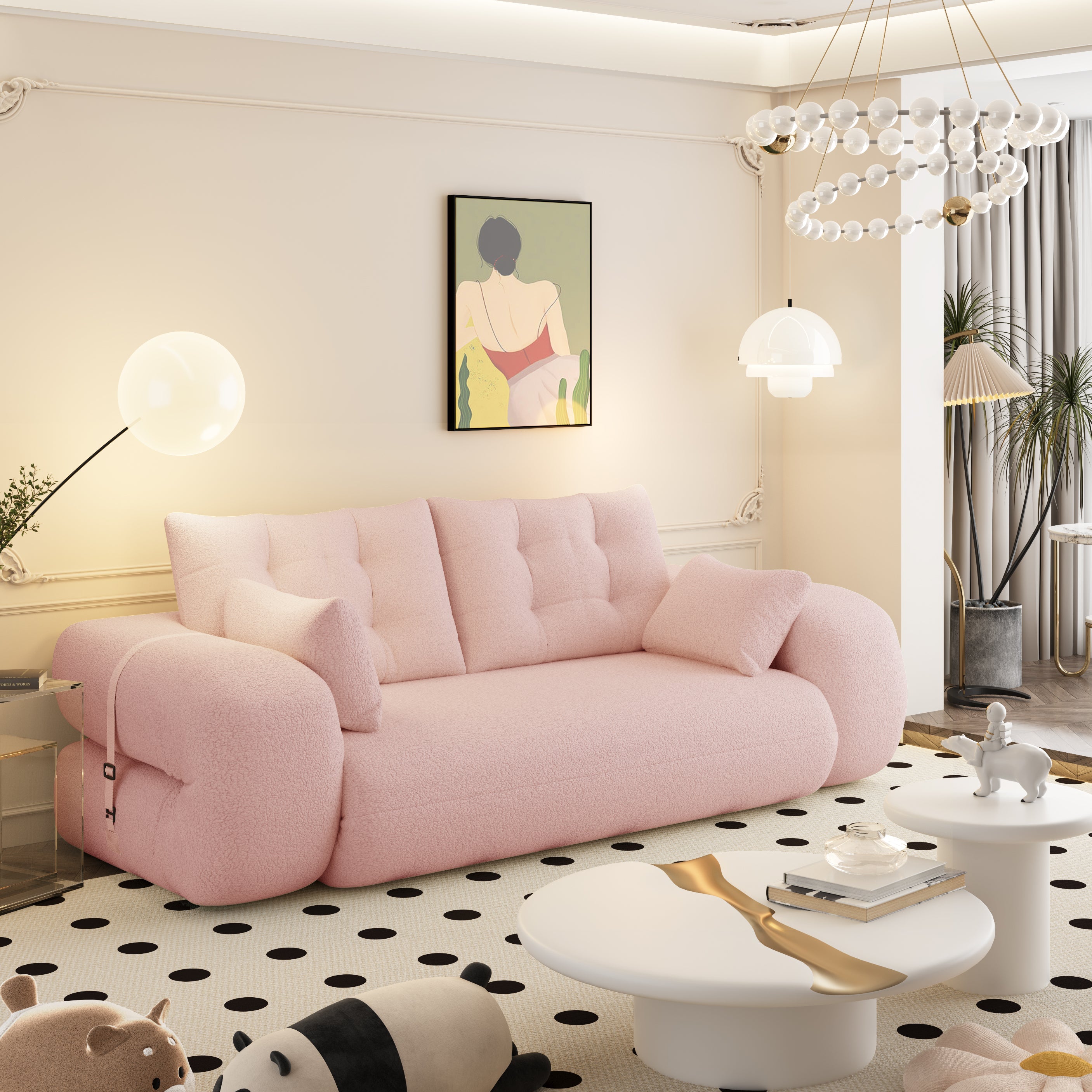 78.7 ' Multi-Functional Teddy Foldable Sofa Bed