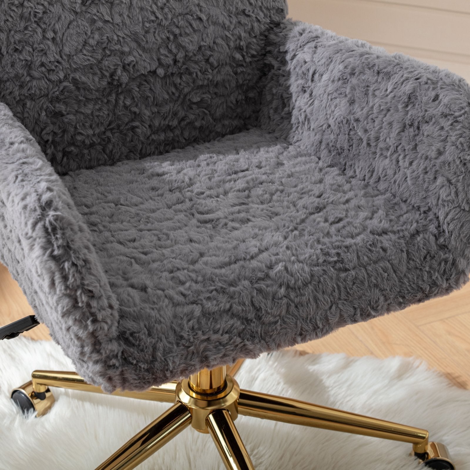 Violet Velve Home Office Chair with Golden Metal Base