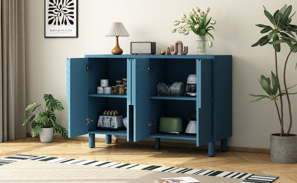Wood Storage Cabinet with Unique Arc Handles