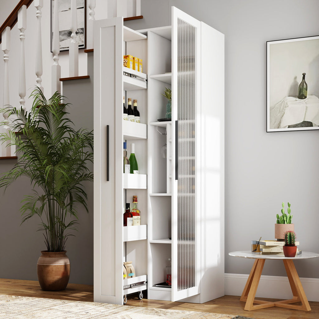 Farmhouse Kitchen Storage Cabinet with Glass Doors