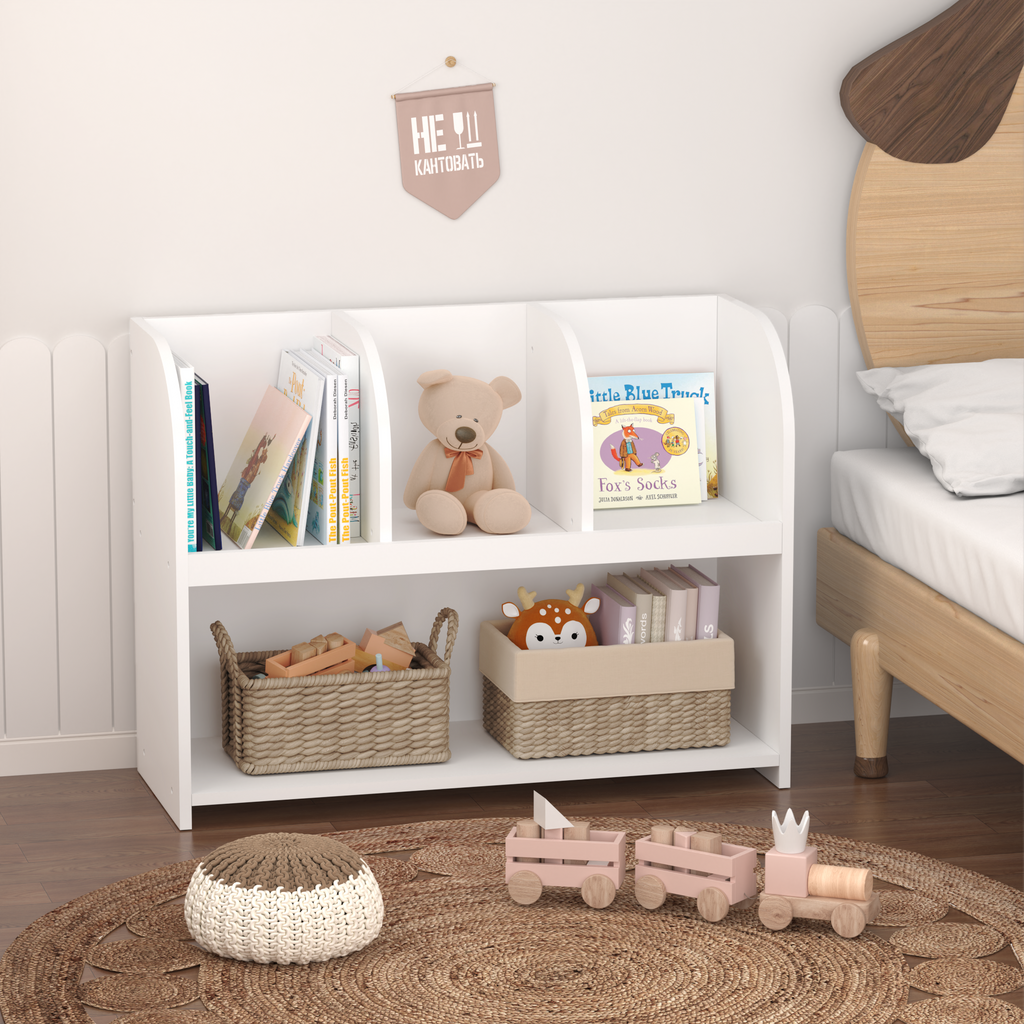 Kids Bookcase with 4 Compartments