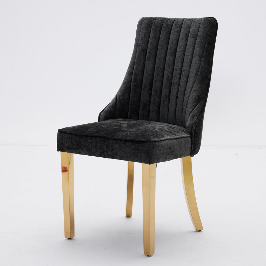 Rayon Cloth Flocking Chenille Dining Chairs (Set of 2 )