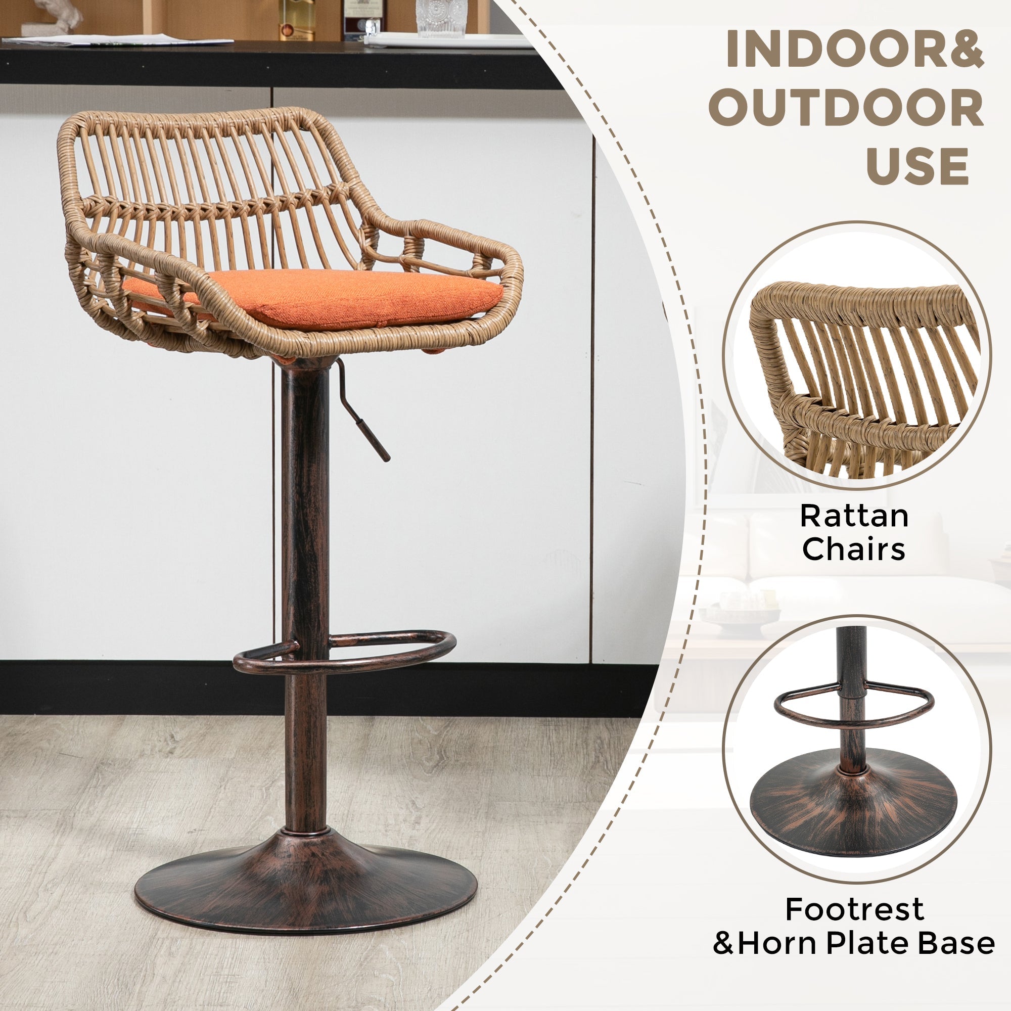 Modern Swivel Bar Stools (Set of 2)