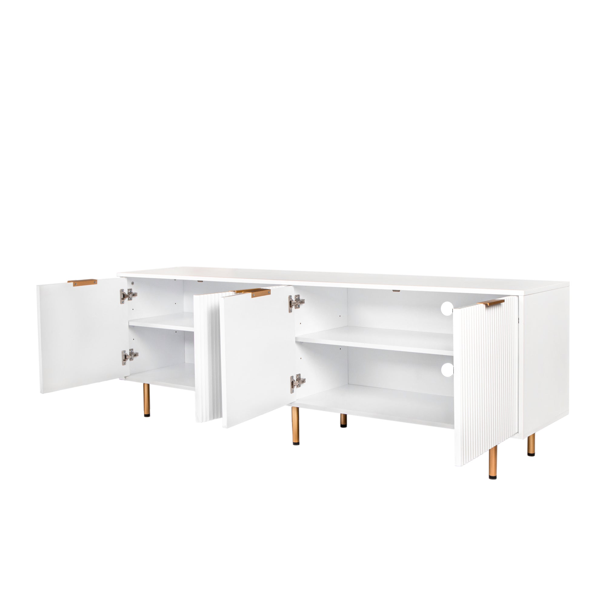 Modern Warm White TV Cabinet for 80 Inch TV Stands