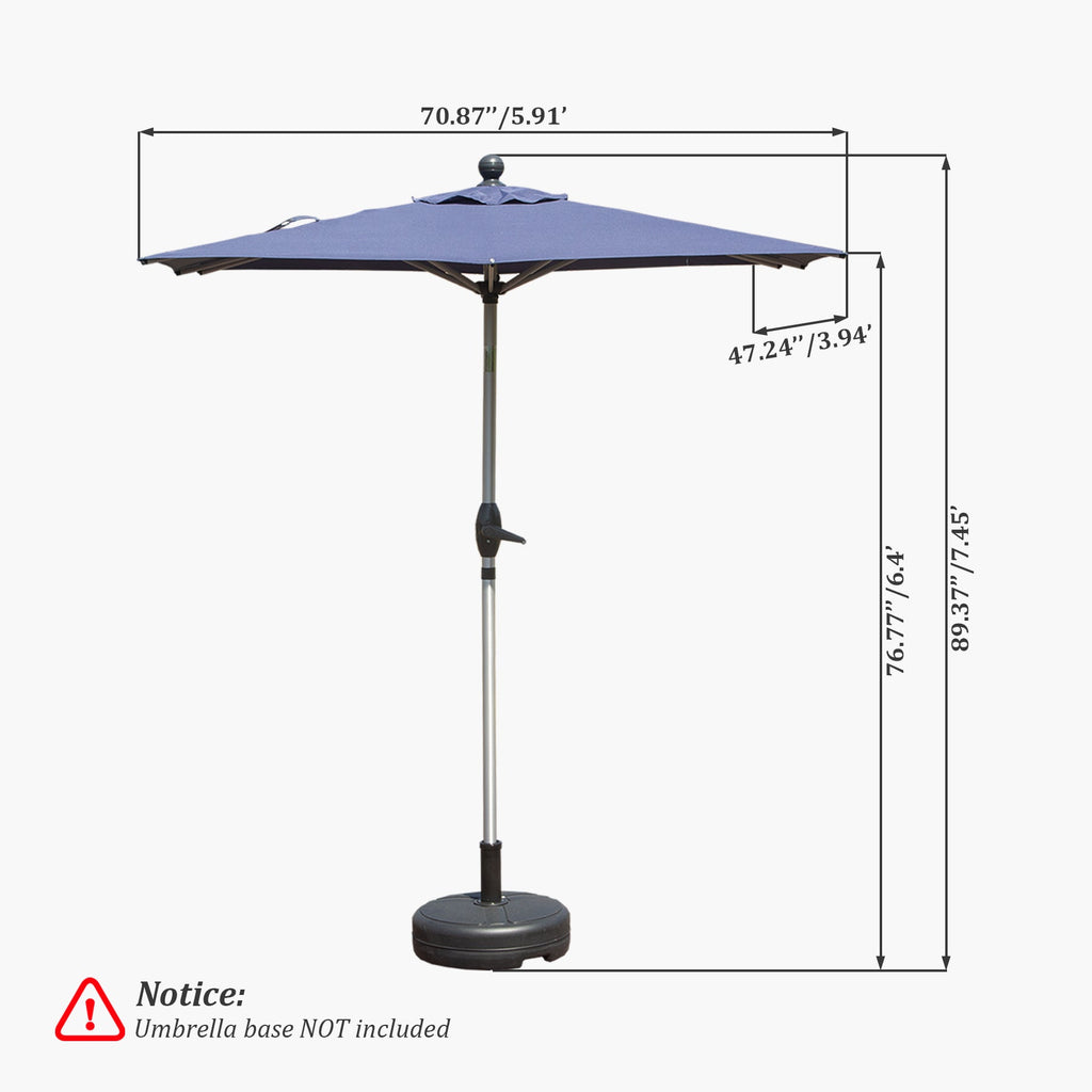 10ft Rectangle Patio Umbrella with Crank Lift and Tilt Function (Base Not Included)