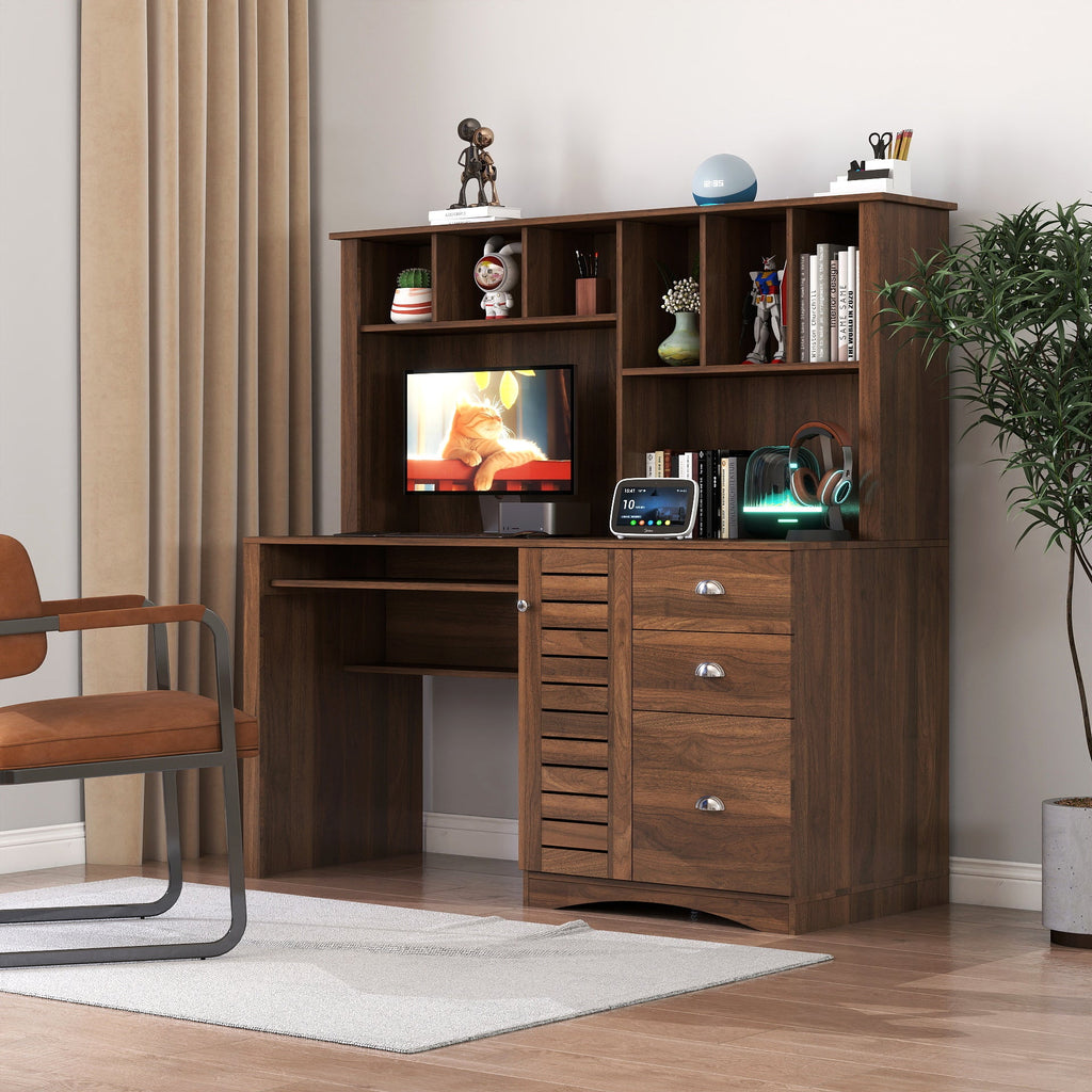 Home Office Computer Desk with Hutch
